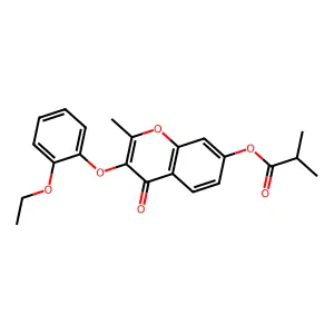 3-(2-ethoxyphenoxy)-2-methyl-4-oxo-4H-chromen-7-yl 2-methylpropanoate structure