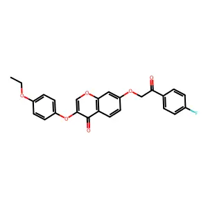 3-(4-Ethoxyphenoxy)-7-[2-(4-fluorophenyl)-2-oxoethoxy]chromen-4-one structure