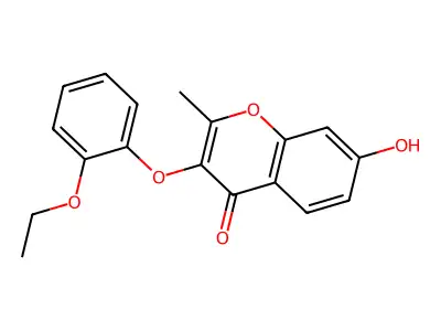 3-(2-ethoxyphenoxy)-7-hydroxy-2-methyl-4H-chromen-4-one structure