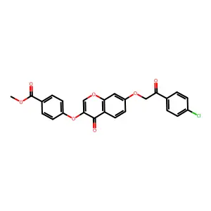 methyl 4-({7-[2-(4-chlorophenyl)-2-oxoethoxy]-4-oxo-4H-chromen-3-yl}oxy)benzoate structure