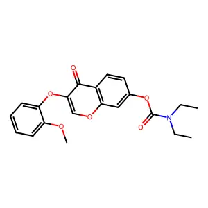 3-(2-methoxyphenoxy)-4-oxo-4H-chromen-7-yl diethylcarbamate structure