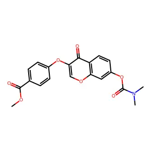 methyl 4-((7-((dimethylcarbamoyl)oxy)-4-oxo-4H-chromen-3-yl)oxy)benzoate structure