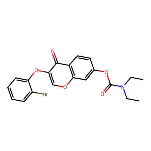 3-(2-bromophenoxy)-4-oxo-4H-chromen-7-yl diethylcarbamate structure