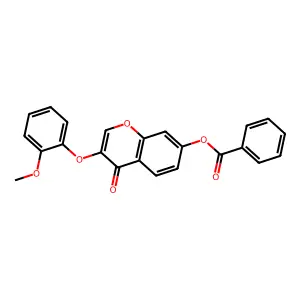 3-(2-methoxyphenoxy)-4-oxo-4H-chromen-7-yl benzoate structure