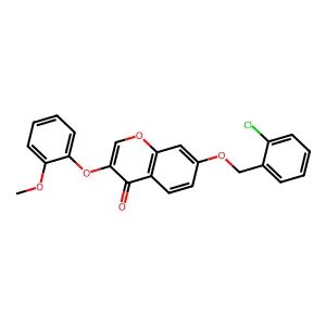 7-[(2-Chlorophenyl)methoxy]-3-(2-methoxyphenoxy)chromen-4-one structure