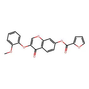 3-(2-methoxyphenoxy)-4-oxo-4H-chromen-7-yl furan-2-carboxylate structure