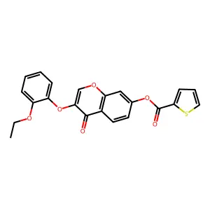 3-(2-ethoxyphenoxy)-4-oxo-4H-chromen-7-yl thiophene-2-carboxylate structure