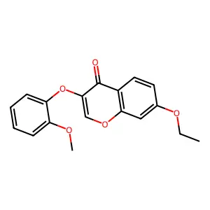 7-ethoxy-3-(2-methoxyphenoxy)-4H-chromen-4-one structure