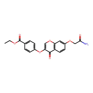 Ethyl 4-[7-(carbamoylmethoxy)-4-oxochromen-3-yloxy]benzoate structure