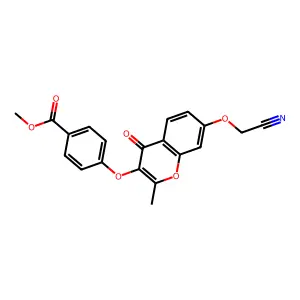 methyl 4-{[7-(cyanomethoxy)-2-methyl-4-oxo-4H-chromen-3-yl]oxy}benzoate structure