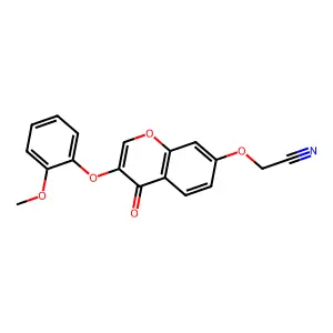2-((3-(2-methoxyphenoxy)-4-oxo-4H-chromen-7-yl)oxy)acetonitrile structure