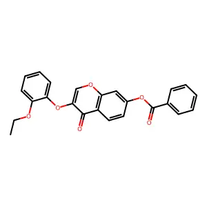 3-(2-ethoxyphenoxy)-4-oxo-4H-chromen-7-yl benzoate structure