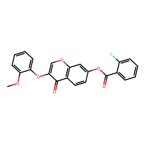 3-(2-methoxyphenoxy)-4-oxo-4H-chromen-7-yl 2-fluorobenzoate structure