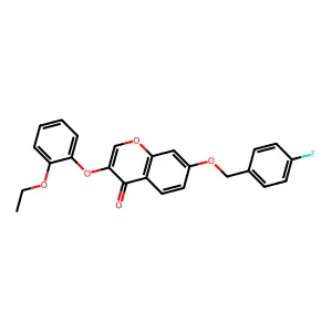 3-(2-Ethoxyphenoxy)-7-[(4-fluorophenyl)methoxy]chromen-4-one structure