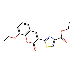 Ethyl 2-(8-ethoxy-2-oxochromen-3-yl)-1,3-thiazole-4-carboxylate structure