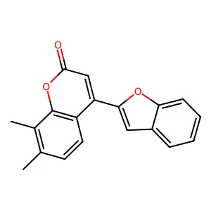 4-(1-benzofuran-2-yl)-7,8-dimethyl-2H-chromen-2-one structure
