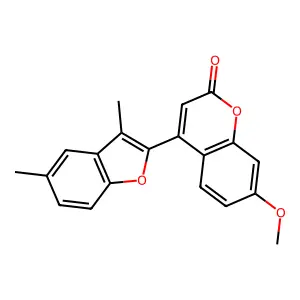 4-(3,5-dimethylbenzofuran-2-yl)-7-methoxy-2H-chromen-2-one structure