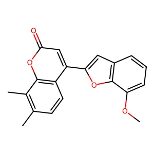 4-(7-methoxy-1-benzofuran-2-yl)-7,8-dimethyl-2H-chromen-2-one structure