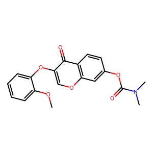 3-(2-methoxyphenoxy)-4-oxo-4H-chromen-7-yl dimethylcarbamate structure