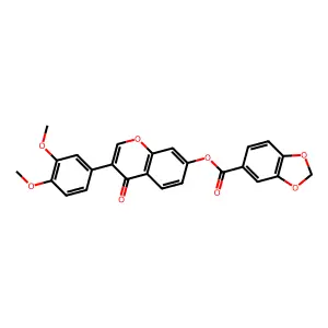 3-(3,4-dimethoxyphenyl)-4-oxo-4H-chromen-7-yl 1,3-benzodioxole-5-carboxylate structure