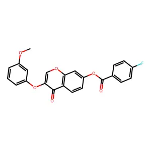 3-(3-methoxyphenoxy)-4-oxo-4H-chromen-7-yl 4-fluorobenzoate structure