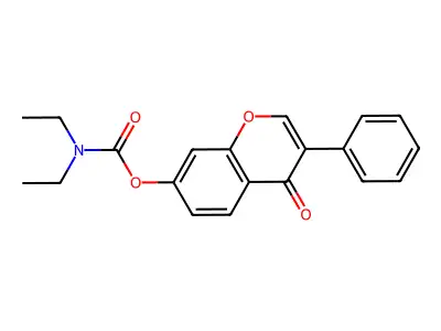 4-oxo-3-phenyl-4H-chromen-7-yl diethylcarbamate structure