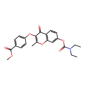 methyl 4-({7-[(diethylcarbamoyl)oxy]-2-methyl-4-oxo-4H-chromen-3-yl}oxy)benzoate structure