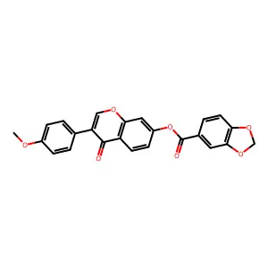 3-(4-methoxyphenyl)-4-oxo-4H-chromen-7-yl 1,3-benzodioxole-5-carboxylate structure