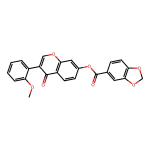 3-(2-methoxyphenyl)-4-oxo-4H-chromen-7-yl benzo[d][1,3]dioxole-5-carboxylate structure
