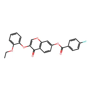 3-(2-ethoxyphenoxy)-4-oxo-4H-chromen-7-yl 4-fluorobenzoate structure