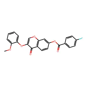 3-(2-methoxyphenoxy)-4-oxo-4H-chromen-7-yl 4-fluorobenzoate structure