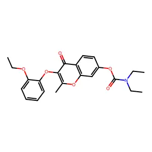 3-(2-ethoxyphenoxy)-2-methyl-4-oxo-4H-chromen-7-yl diethylcarbamate structure