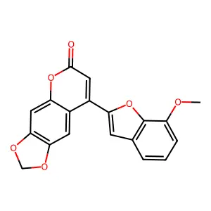 8-(7-methoxy-1-benzofuran-2-yl)-6H-[1,3]dioxolo[4,5-g]chromen-6-one structure