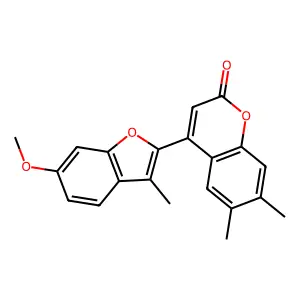 4-(6-Methoxy-3-methyl-1-benzofuran-2-yl)-6,7-dimethylchromen-2-one structure