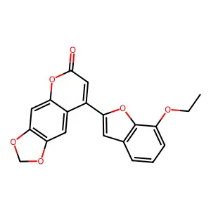 8-(7-ethoxybenzofuran-2-yl)-6H-[1,3]dioxolo[4,5-g]chromen-6-one structure