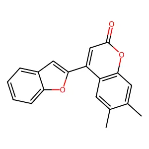 4-(1-benzofuran-2-yl)-6,7-dimethyl-2H-chromen-2-one structure