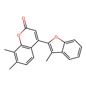 7,8-dimethyl-4-(3-methylbenzofuran-2-yl)-2H-chromen-2-one structure