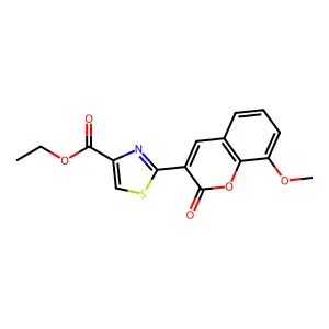 Ethyl 2-(8-methoxy-2-oxochromen-3-yl)-1,3-thiazole-4-carboxylate structure