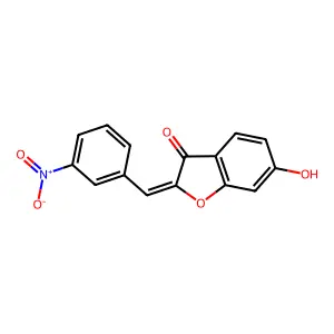 6-Hydroxy-2-[(3-nitrophenyl)methylidene]-2,3-dihydro-1-benzofuran-3-one structure