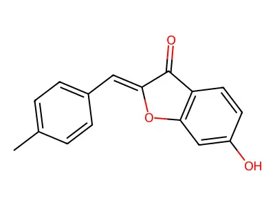 (2E)-6-hydroxy-2-[(4-methylphenyl)methylidene]-1-benzofuran-3-one structure