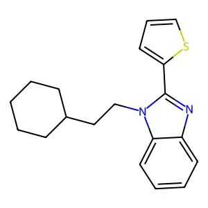 1-(2-cyclohexylethyl)-2-(thiophen-2-yl)-1H-1,3-benzodiazole structure
