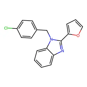 1-[(4-Chlorophenyl)methyl]-2-(furan-2-yl)benzimidazole structure