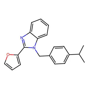 2-(Furan-2-yl)-1-[(4-propan-2-ylphenyl)methyl]benzimidazole structure