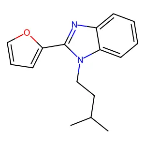 2-(furan-2-yl)-1-(3-methylbutyl)-1H-1,3-benzodiazole structure