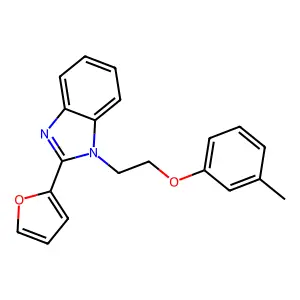 2-(Furan-2-yl)-1-[2-(3-methylphenoxy)ethyl]benzimidazole structure