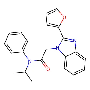 2-(2-(furan-2-yl)-1H-benzo[d]imidazol-1-yl)-N-isopropyl-N-phenylacetamide structure
