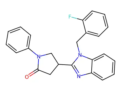 4-[1-[(2-Fluorophenyl)methyl]benzimidazol-2-yl]-1-phenylpyrrolidin-2-one structure