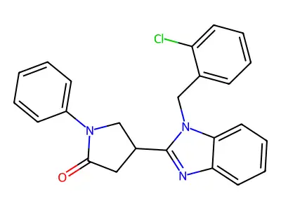 4-{1-[(2-Chlorophenyl)methyl]benzimidazol-2-yl}-1-phenylpyrrolidin-2-one structure