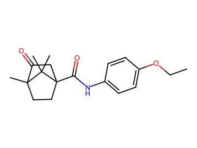 N-(4-ethoxyphenyl)-4,7,7-trimethyl-3-oxobicyclo[2.2.1]heptane-1-carboxamide structure
