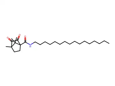 N-hexadecyl-4,7,7-trimethyl-2,3-dioxobicyclo[2.2.1]heptane-1-carboxamide structure